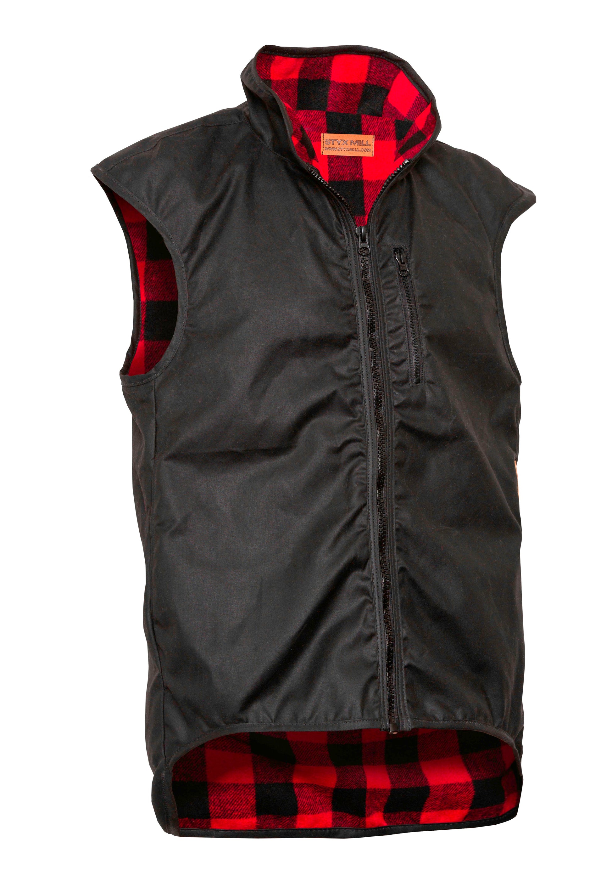 Red Check Wool Lined 'Province' Vest
